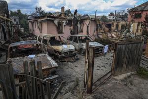 Aftermath of Russian missile and drone attack in Kyiv