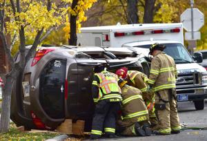 Two-car wreck leads to rollover in downtown Billings neighborhood