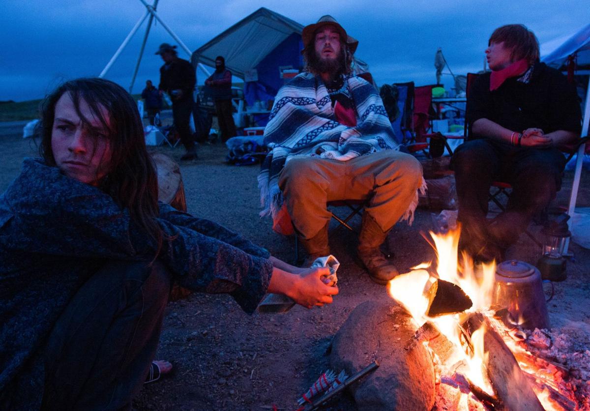 Protesters sit