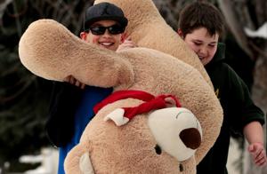 Photo: A giant bear hug for Valentine's Day