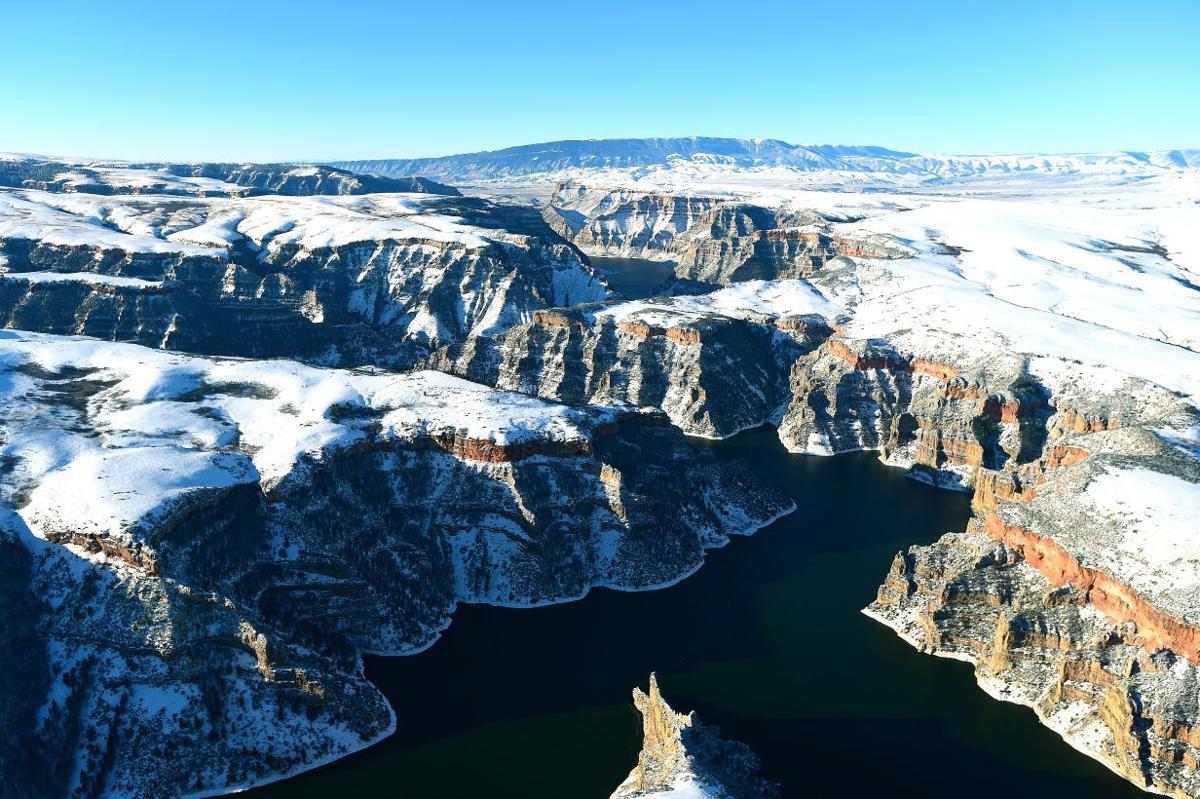 Snow from above at the Bighorn Canyon