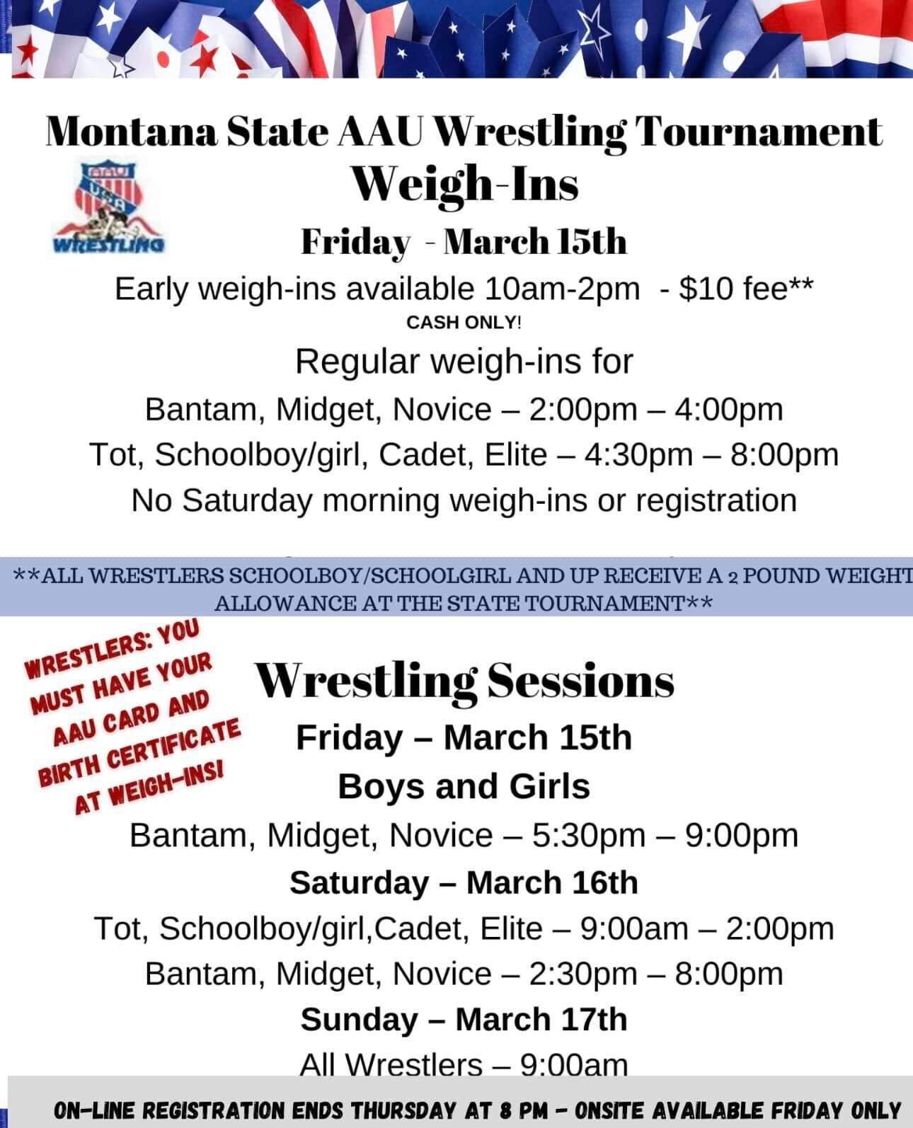 So far 1 750 wrestlers signed up for Montana AAU tourney