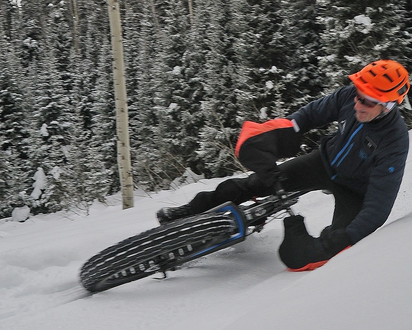 bike on snow