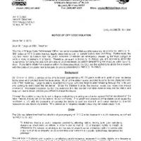 Notice of code violation