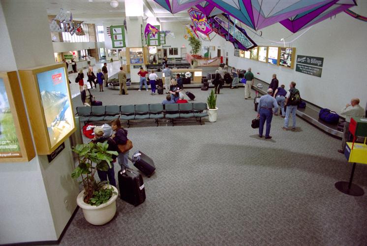 Billings Logan International Airport baggage claim, September 11, 2001