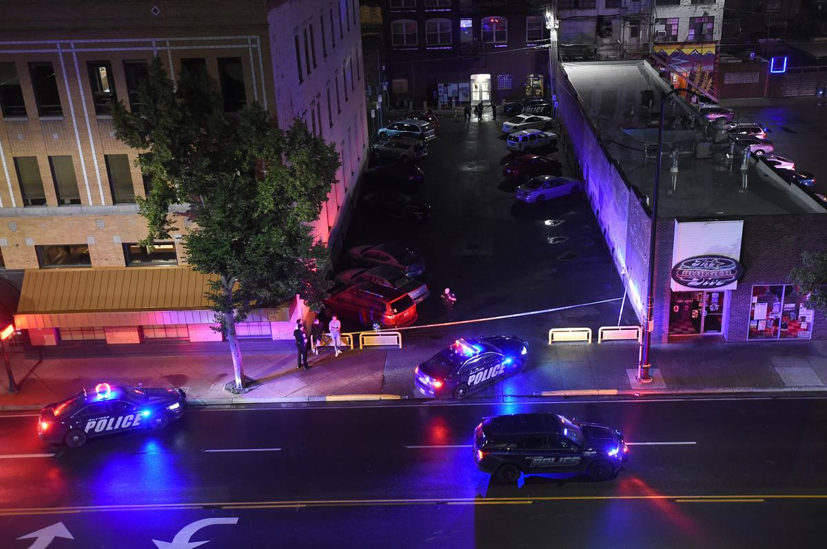 Downtown shooting scene