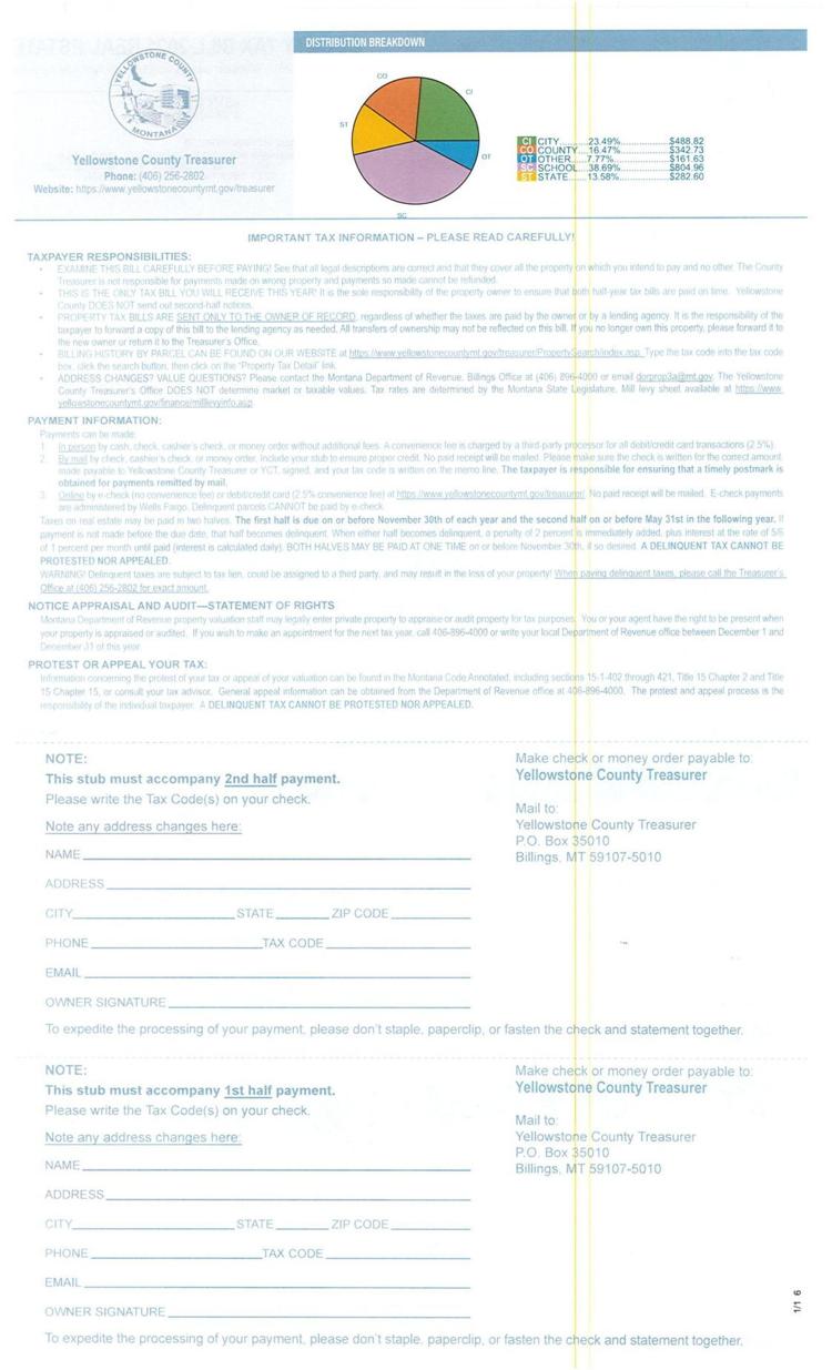 Yellowstone County property tax bills get a new look