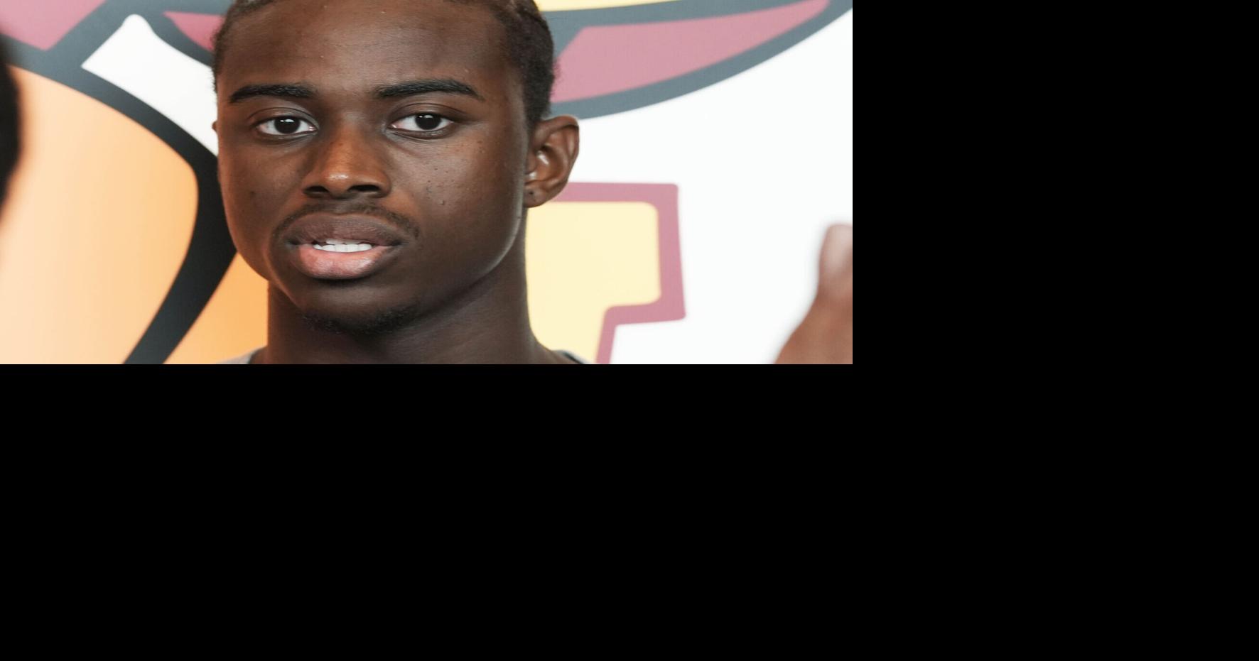 Iowa State’s Killyan Toure talks to media during the men’s basketball media availability at the university’s Sukup Basketball complex on July 28, 2026, in Ames, Iowa