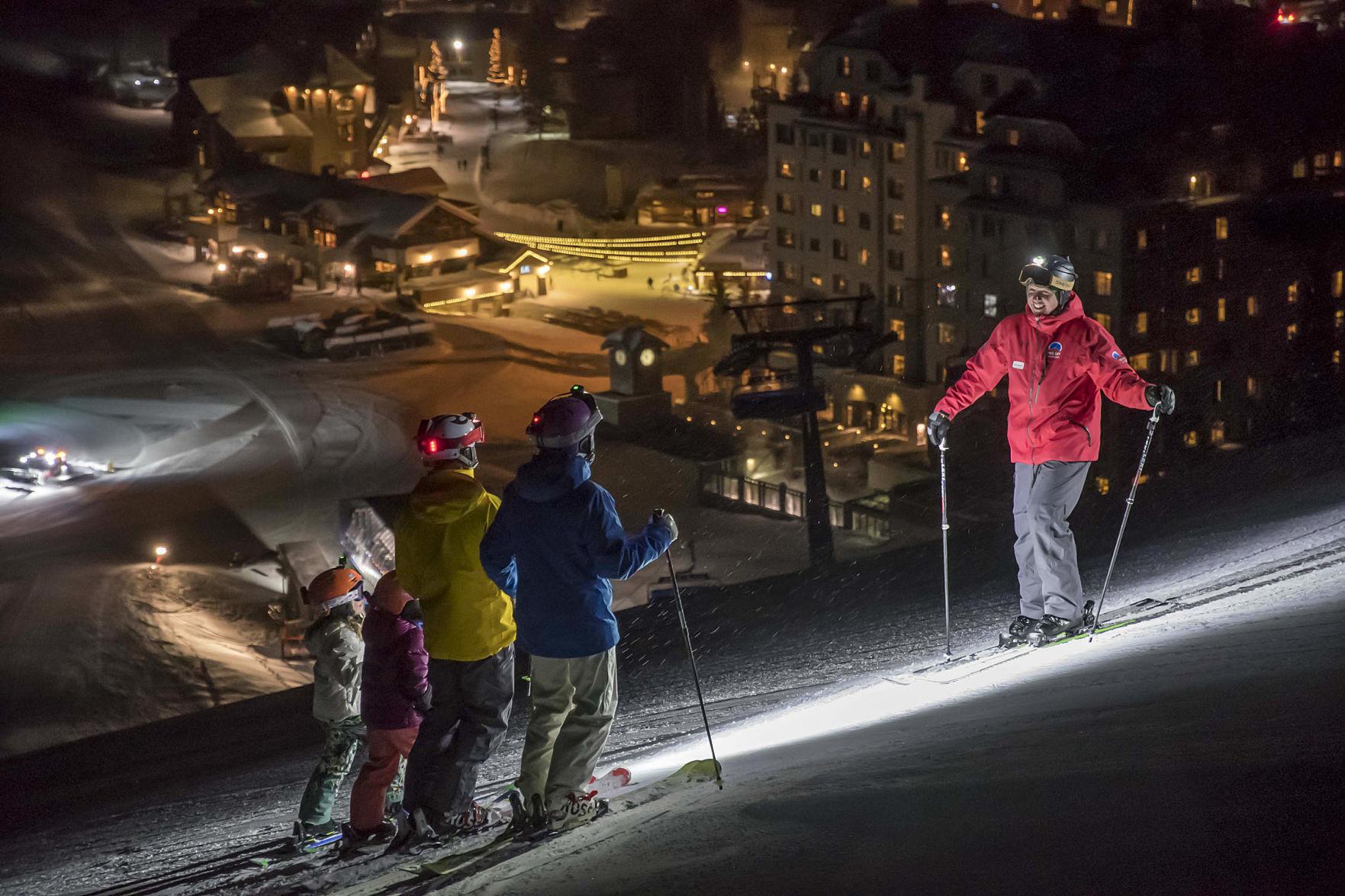 Headlamp turns Big Sky launches night skiing