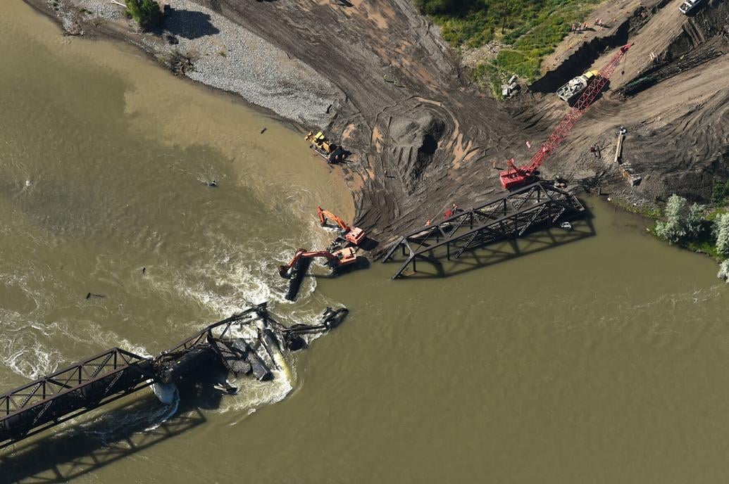 Rail cars removed from Yellowstone River bridge collapse