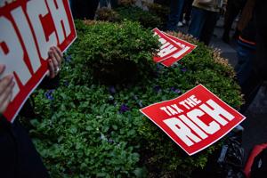 Tax The RIch Rally Outside Governor Kathy Hocul's Manhattan Office