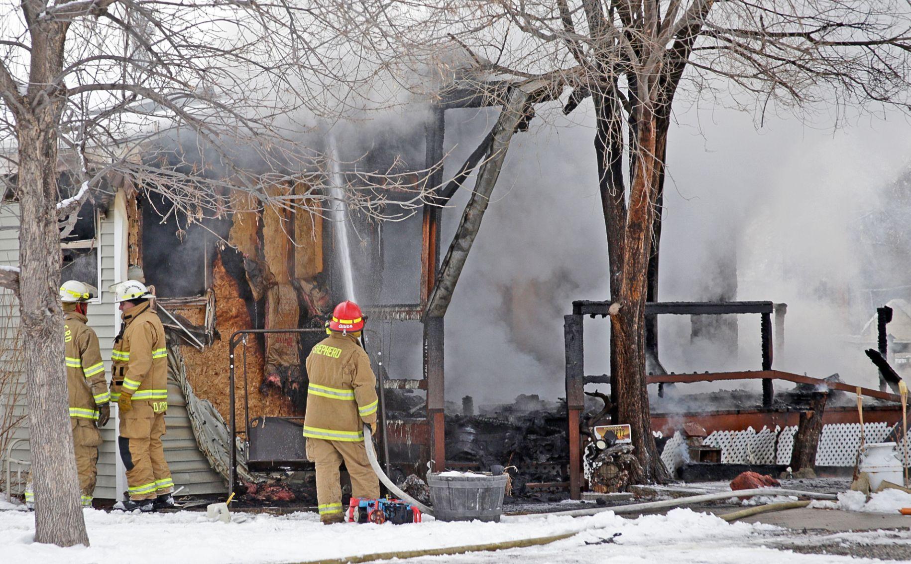 Fire destroys house in Huntley