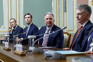 Ukraine's President Zelenskiy welcomes U.S. special representatives Witkoff and Kushner in Kyiv