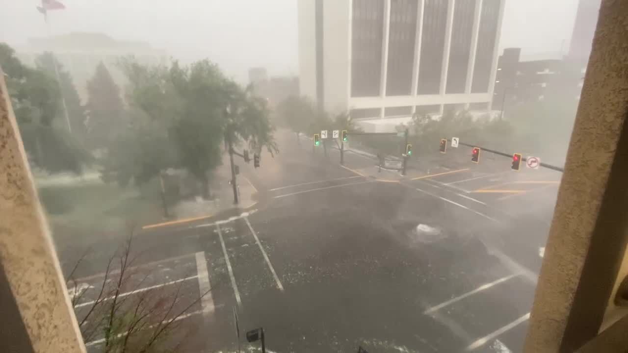 Powerful Sunday storm brings hail, high winds and a deluge of rain