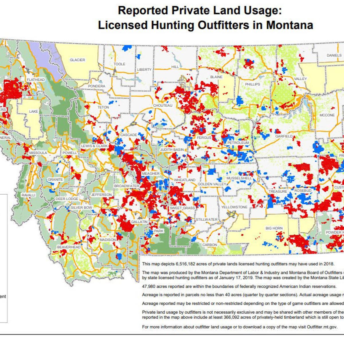 Map Shows 6 5m Private Acres Leased By Hunting Outfitters