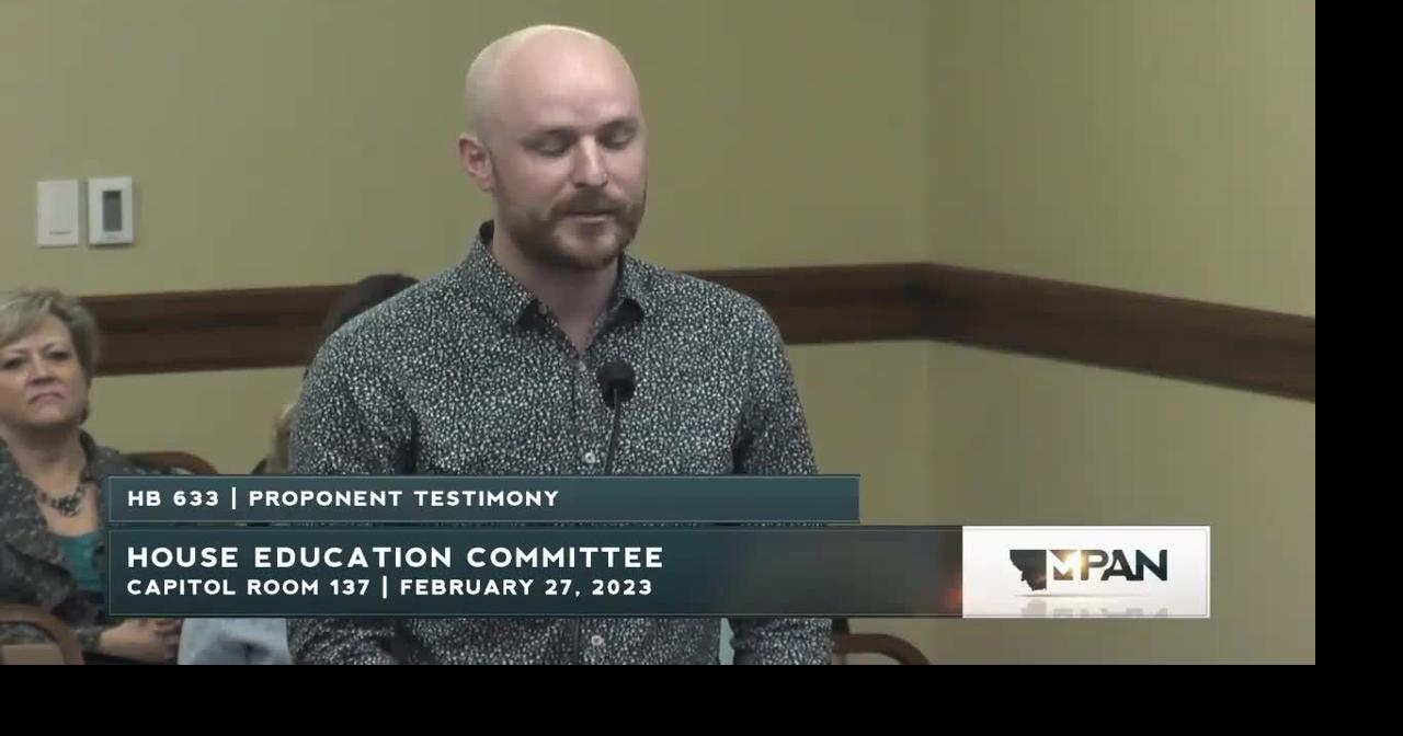Bozeman teacher Nate Johnson speaks to Montana lawmakers