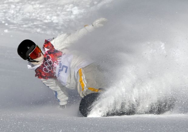 Sweden's Niklas Mattsson finishes his first run