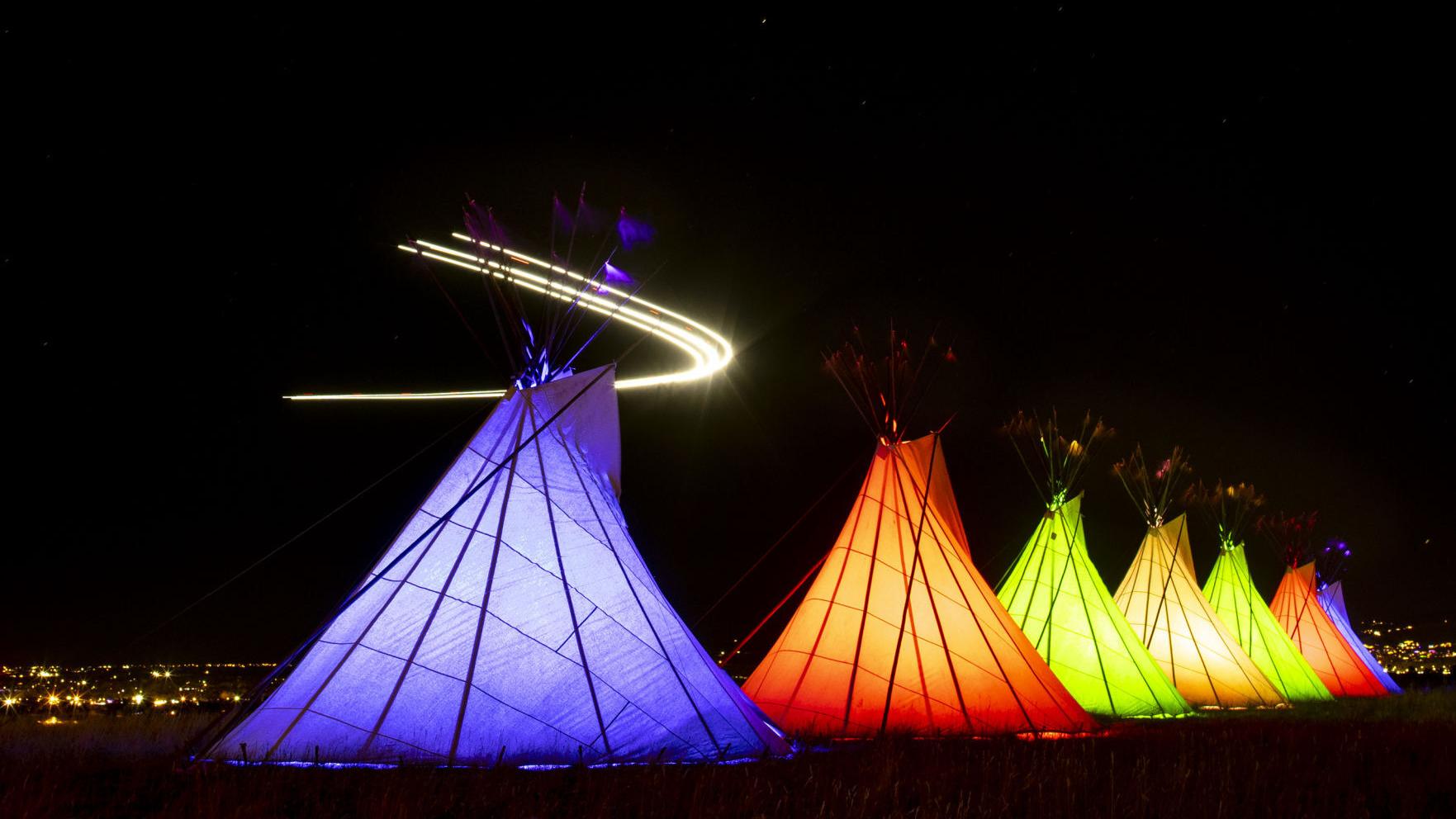 Teepees erected on Rims to honor those who have died as well as provide beacon of hope - Vimarsana News