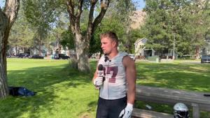 Montana Grizzlies LB Clay Oven on Day 2 of fall camp