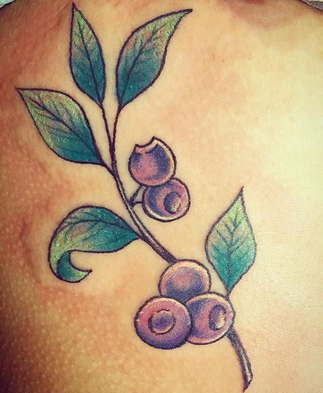 blueberry branch tattoo dotwork  Small tattoos Tattoos Leg tattoos