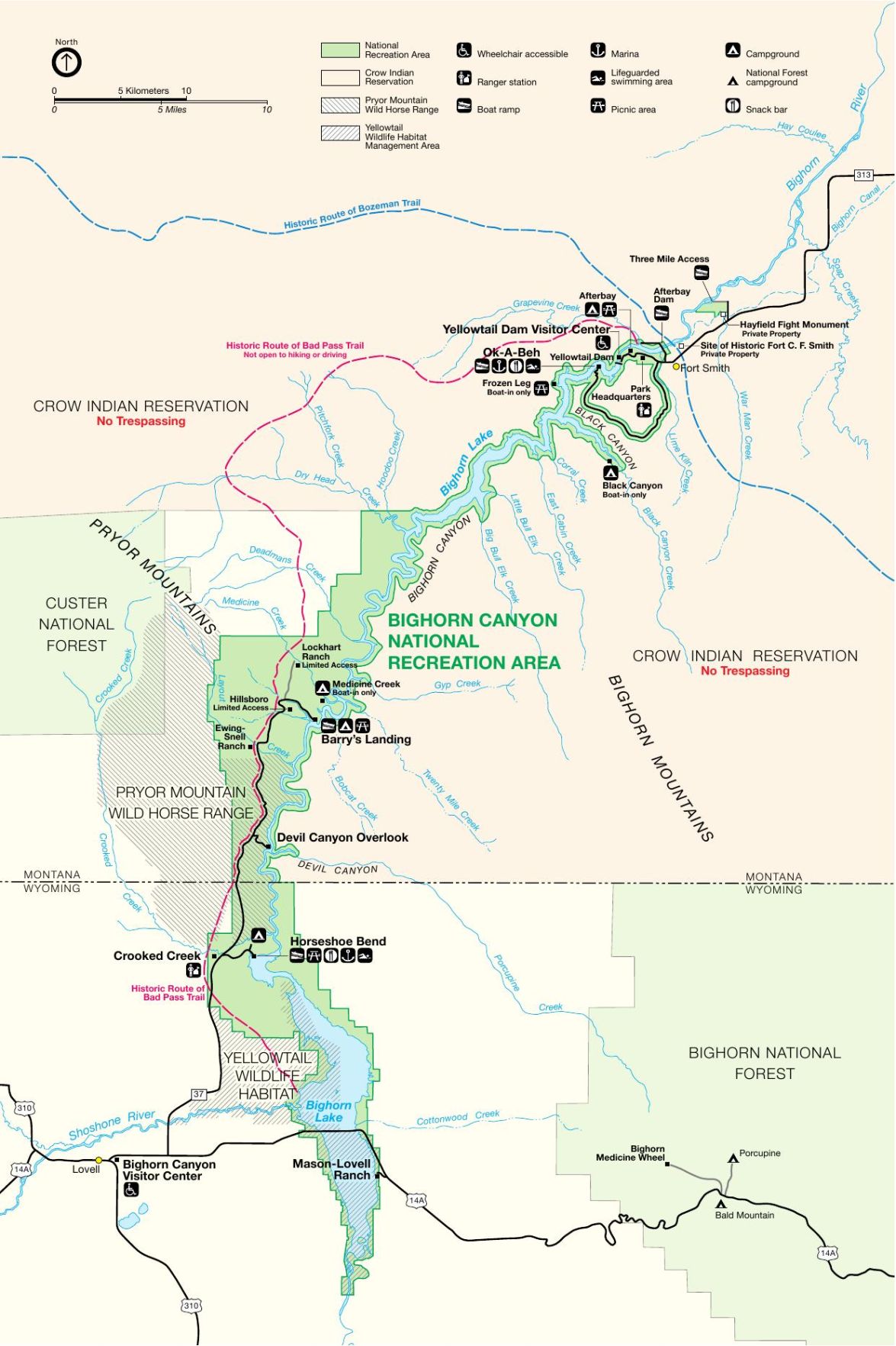 Bighorn Canyon National Recreation Area map | Montana News ...