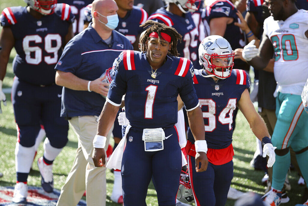 Patriots Newton Cut Football