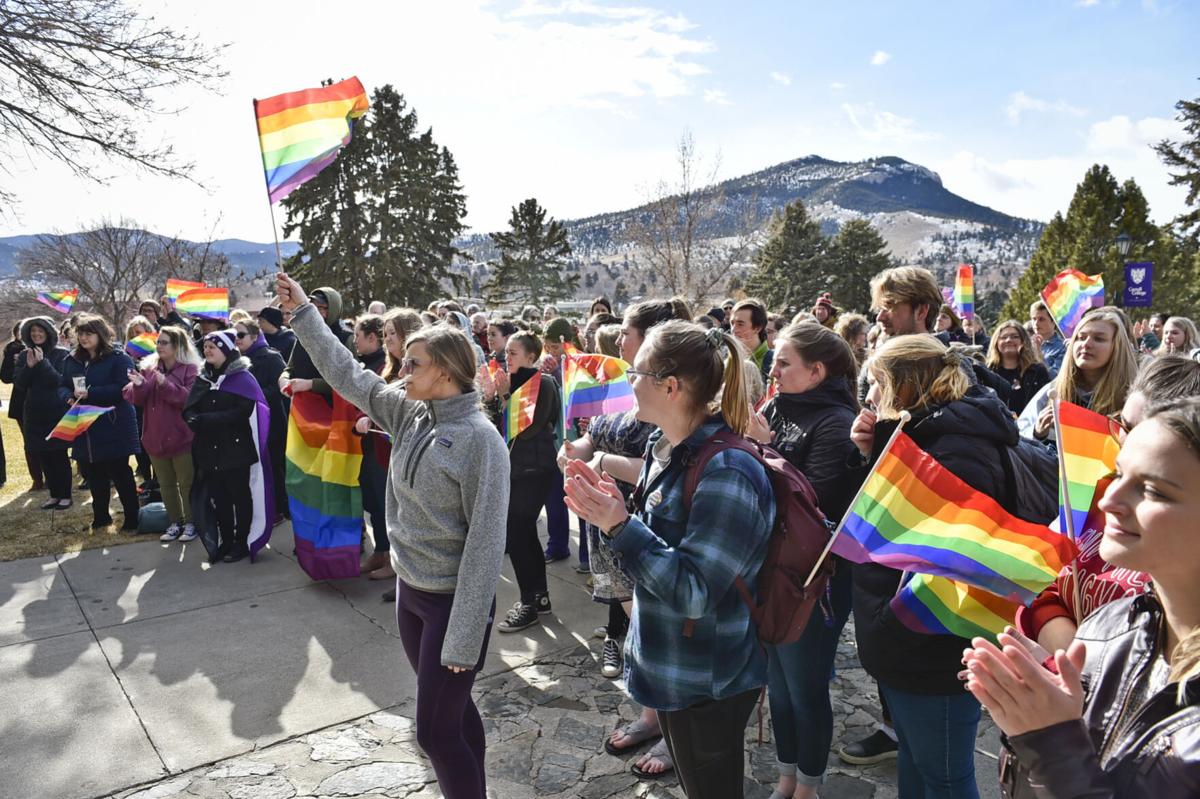 Carroll College students and faculty rally