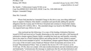 Human rights complaint cover letter sent to the Human Rights Bureau