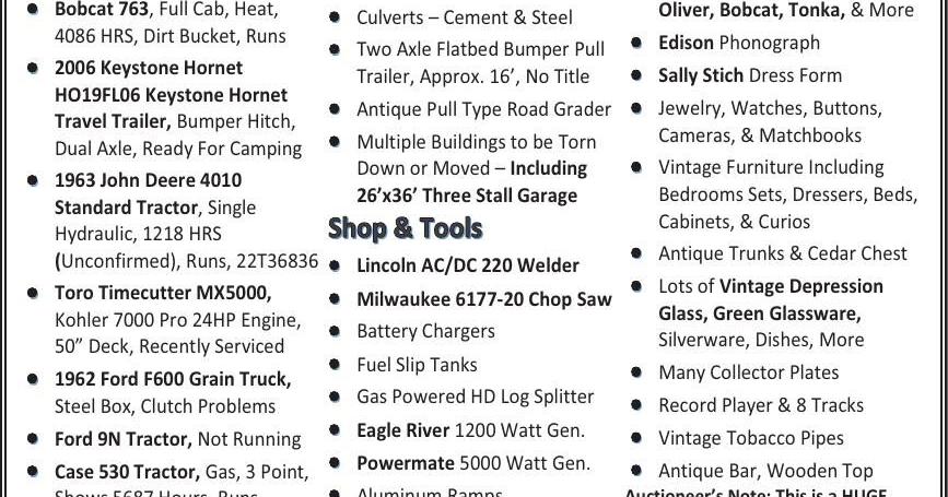 CORY NEUMILLER AUCTIONEERS LLC - Ad from 2026-04-30