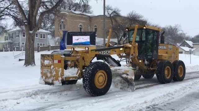Video: Plowing snow on Avenue C Wednesday morning