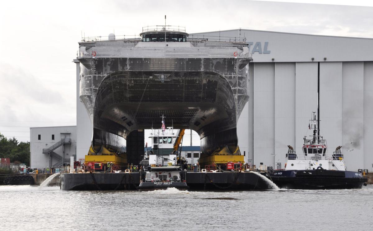 USNS CITY OF BISMARCK ROLLED OUT OF CONSTRUCTION HANGAR