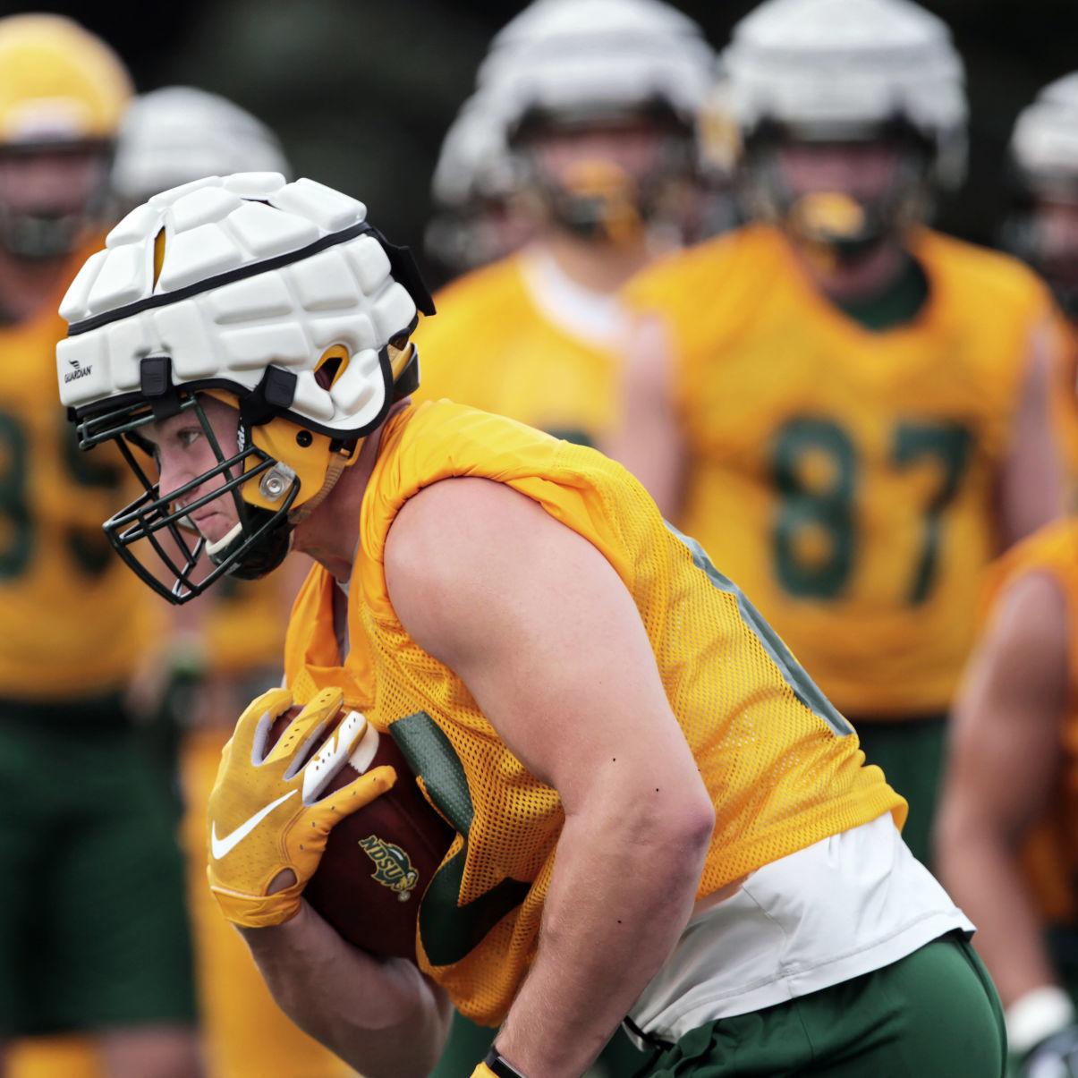 New Helmet Protectors Greet Bison Players On First Day Of Practice Bismarcktribune Com