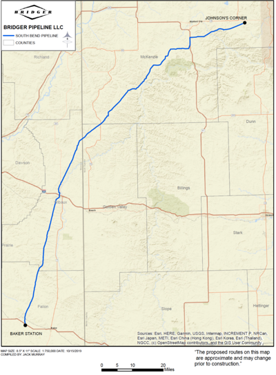 South Bend pipeline route