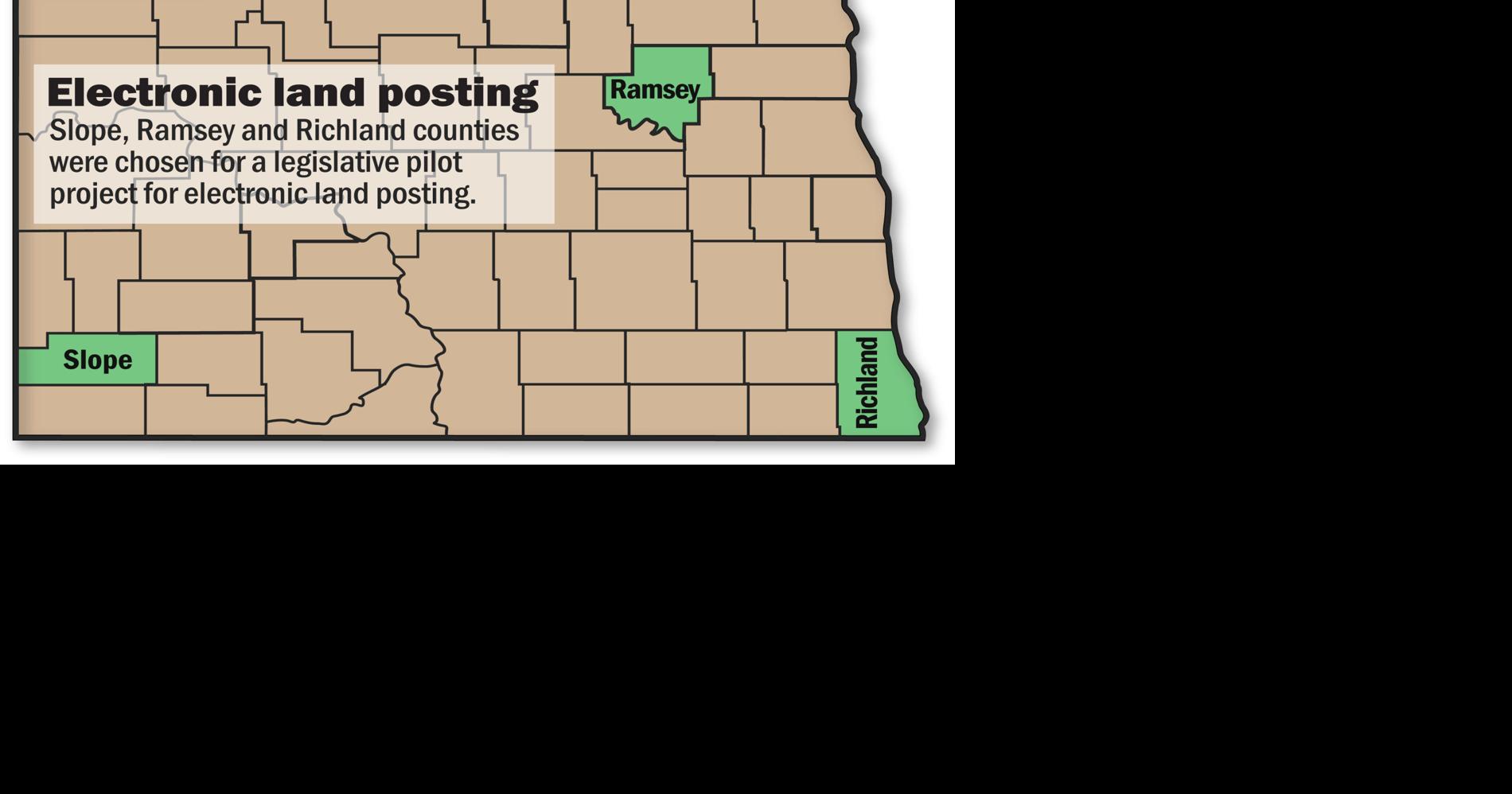 3 North Dakota counties chosen for electronic land posting trial run