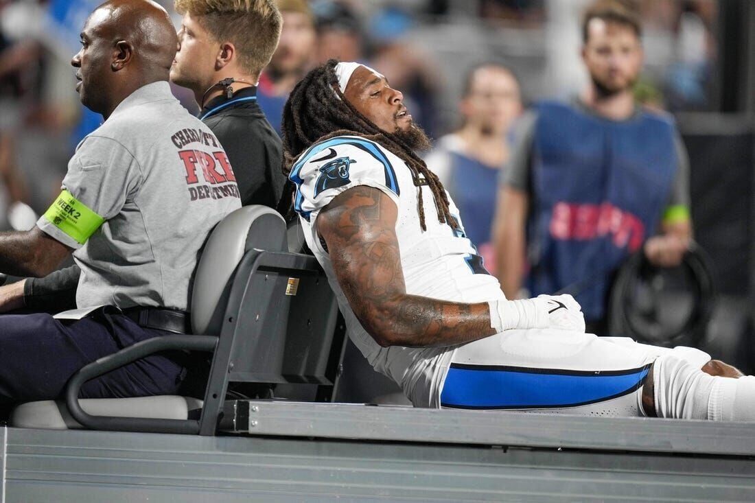 Panthers veteran LB Shaq Thompson carted off vs. Saints with ankle injury