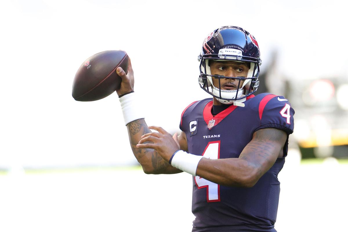 Deshaun Watson of the Houston Texans in action against the Tennessee Titans on Jan. 3, 2021 at NRG Stadium in Houston, Texas.