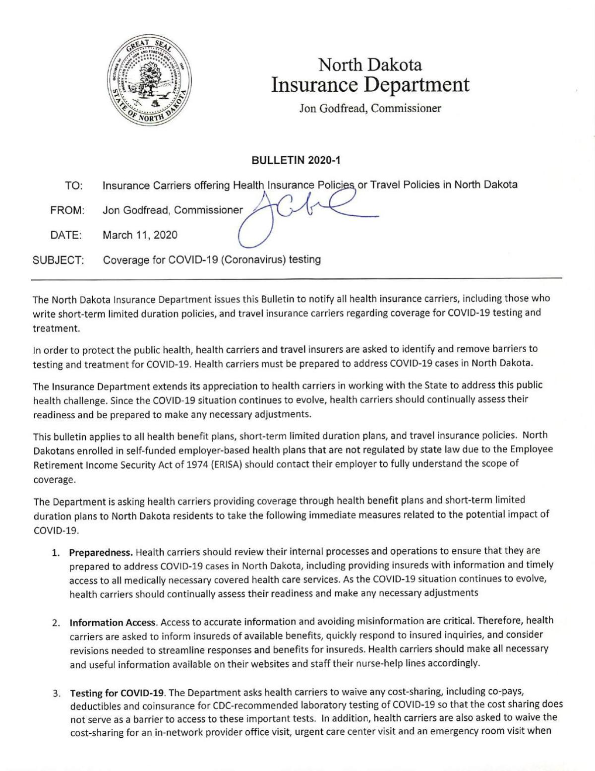 North Dakota Coronavirus News March 11 Care Facilities Restrict Visitors Health Bismarcktribune Com