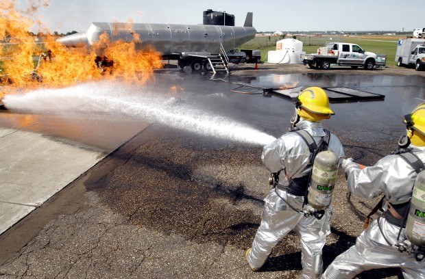Airport firefighters get a taste of disaster