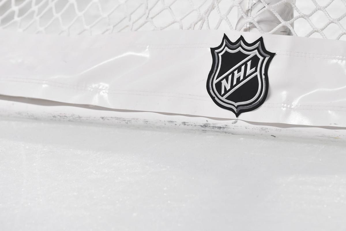 the NHL logo on the back of the goal netting as the Montreal Canadiens play host to the Boston Bruins at the Bell Centre on November 5, 2019, in Montreal, Canada.