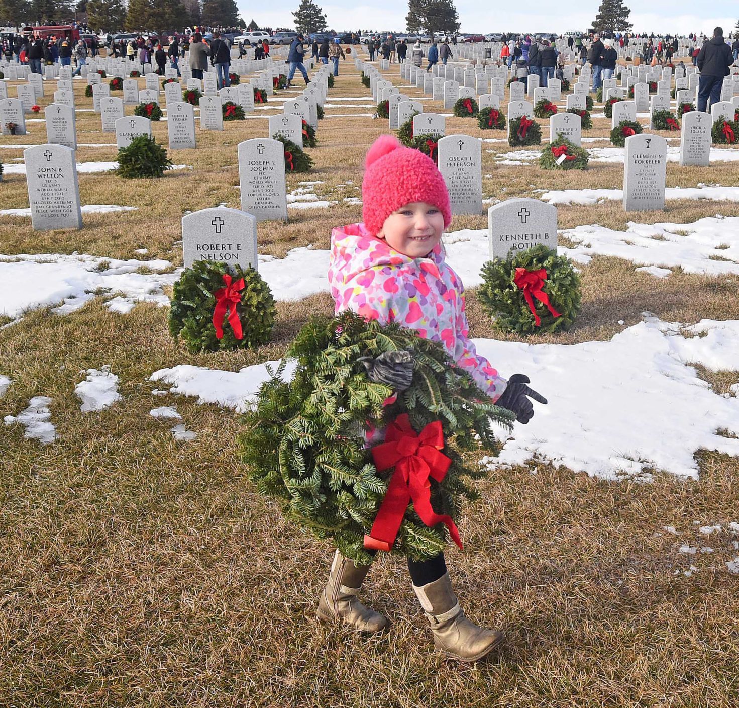 'Patriotic' Wreaths Across America Sponsors, Volunteers Cover ND ...