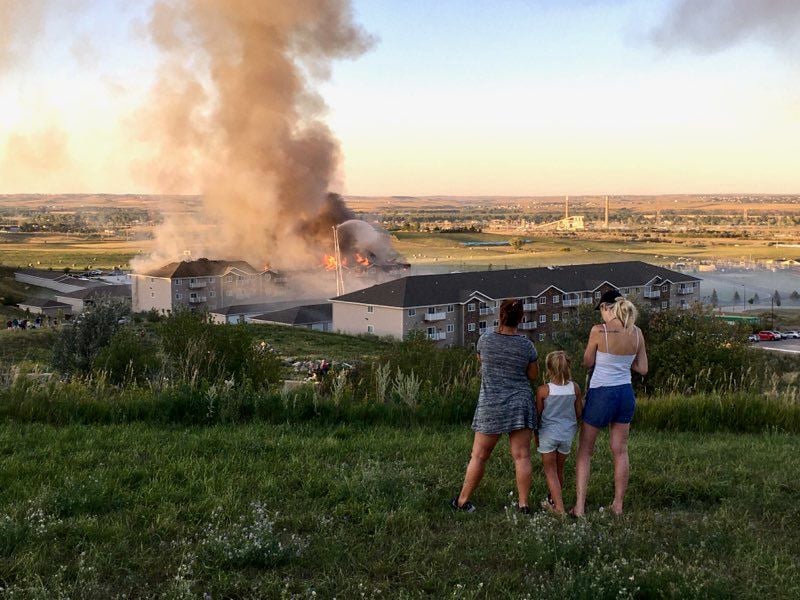 Fire crews respond to large apartment fire in Mandan Mandan