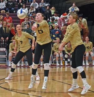 Sabers one win from state with sweep of Minot