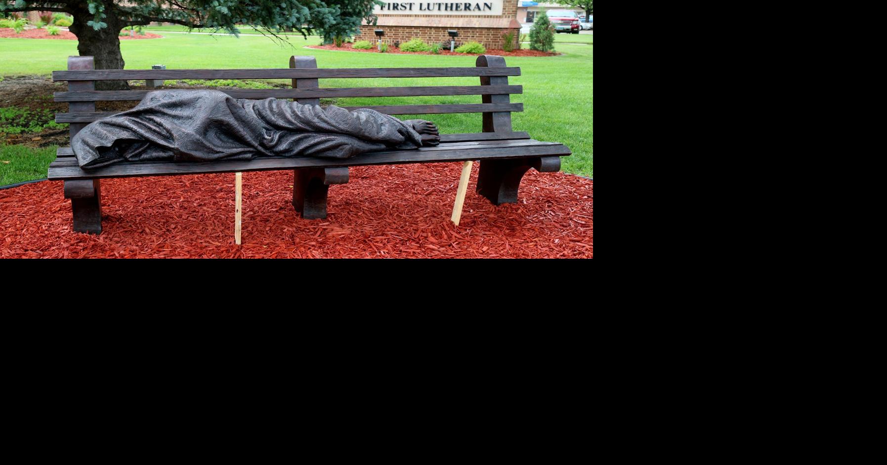 ‘Homeless Jesus’ statue at Fargo church prompts 911 calls