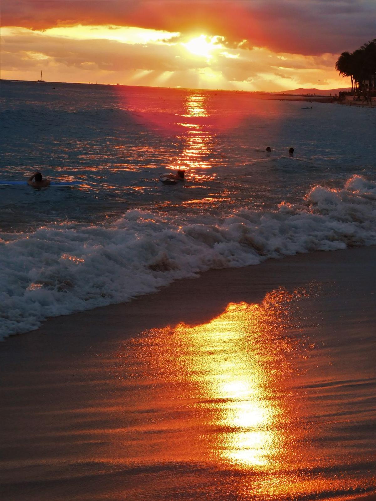 Sunset on Waikiki Beach