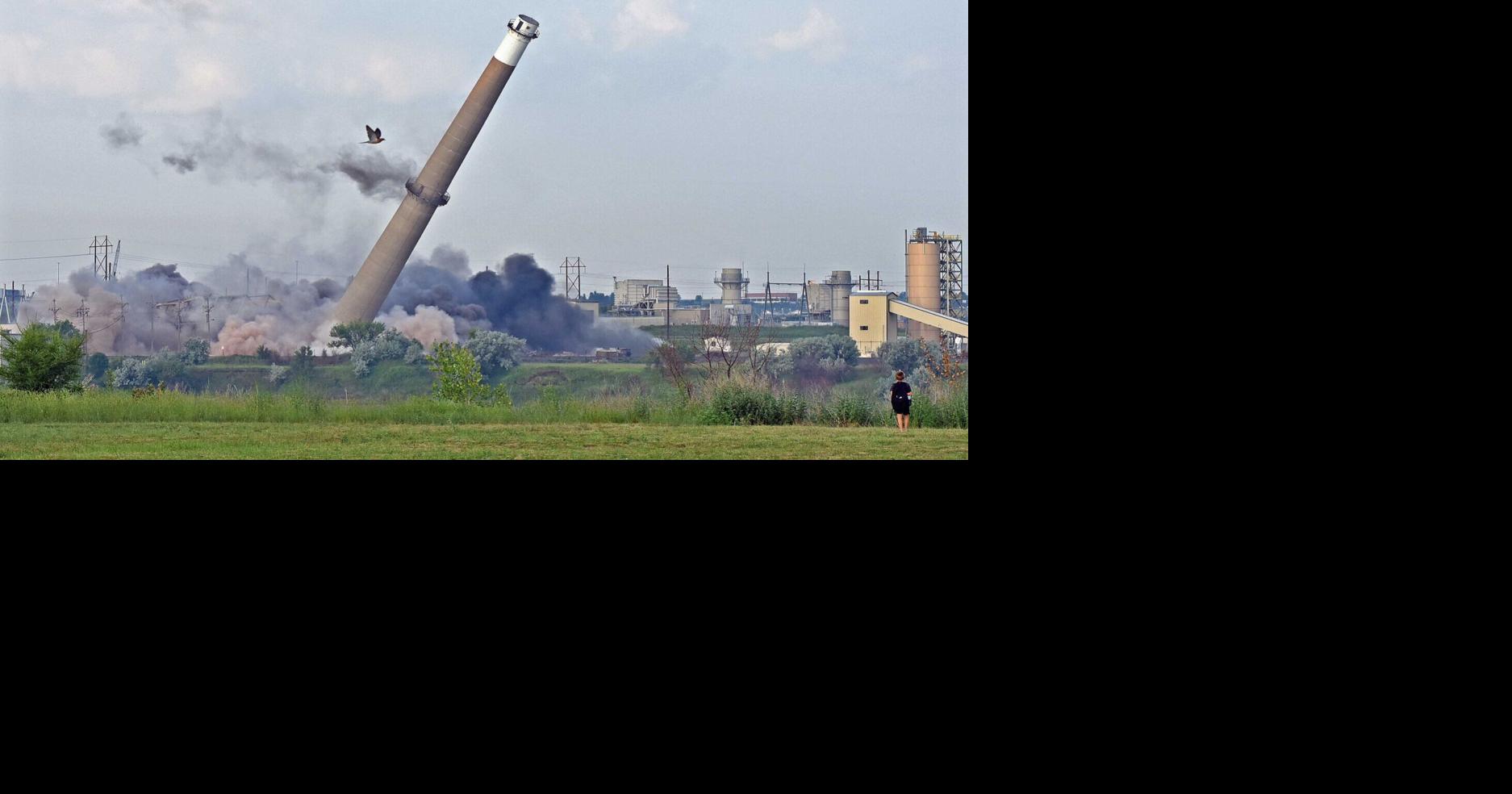 2nd stack at Mandan's Heskett Station comes down as power plant moves