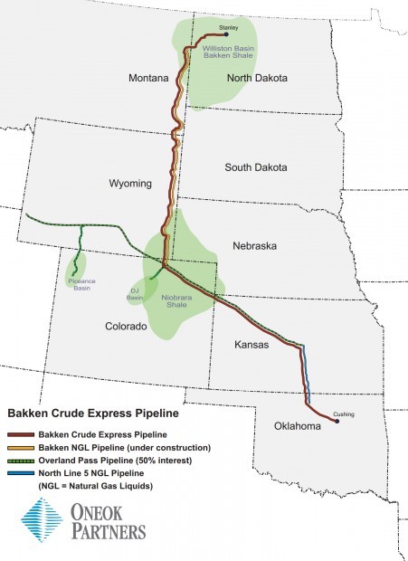 Company plans crude pipeline from North Dakota to Oklahoma | Bakken ...