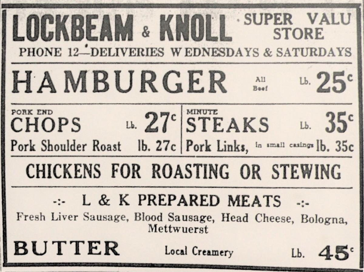 Lockbeam & Knoll store advertisement, 1945