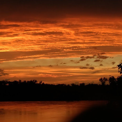 Sunset on the Missouri south of Bismarck July 20