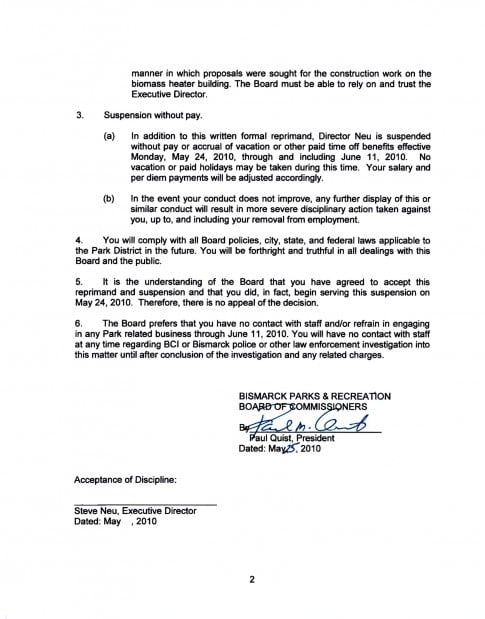 steve neu letter of reprimand page 2 local news for repremand letter