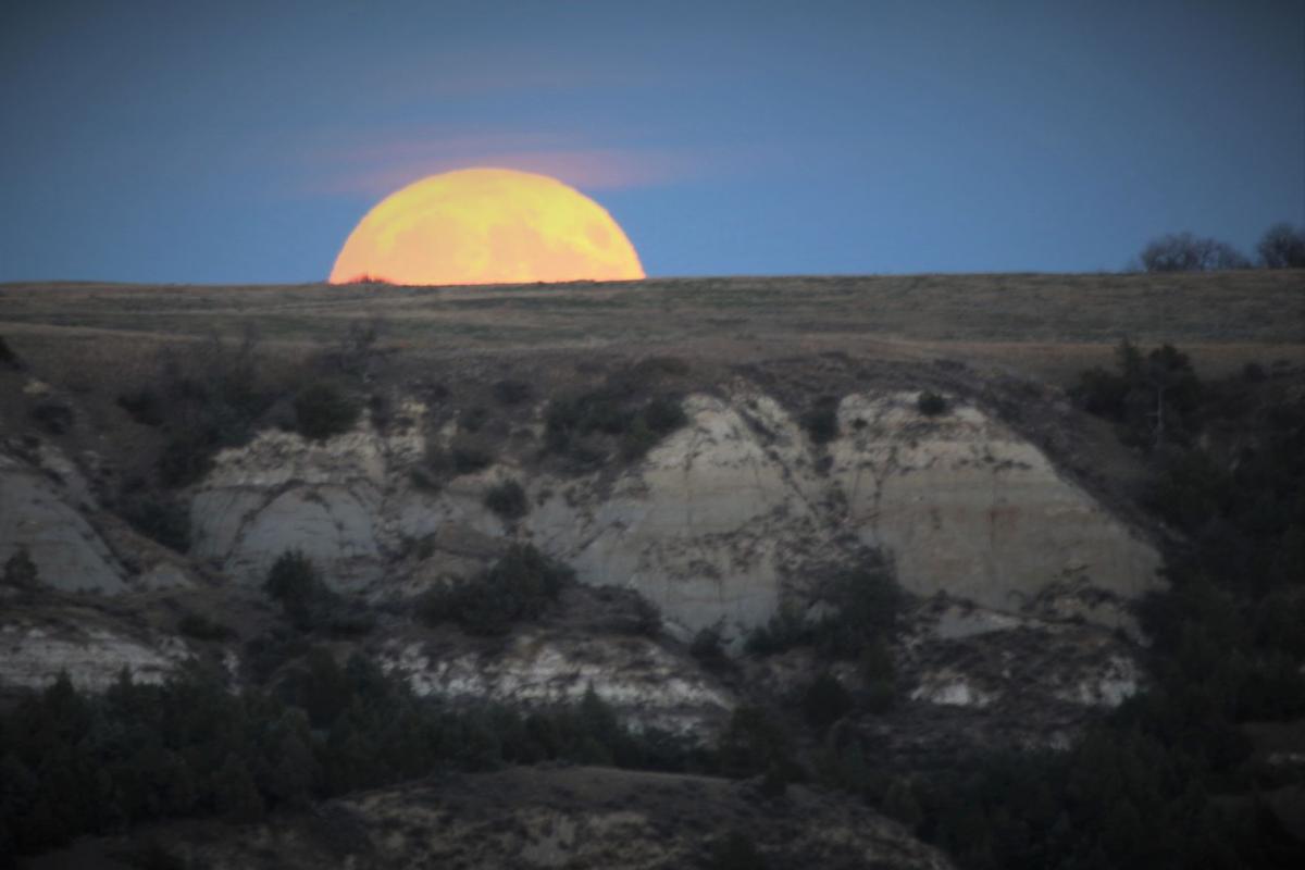Moon Rise in the Badlands